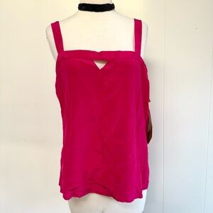 Vintage UMI Collections by Anne Crimmons 100% Silk Sleeveless Blouse Magenta 14
